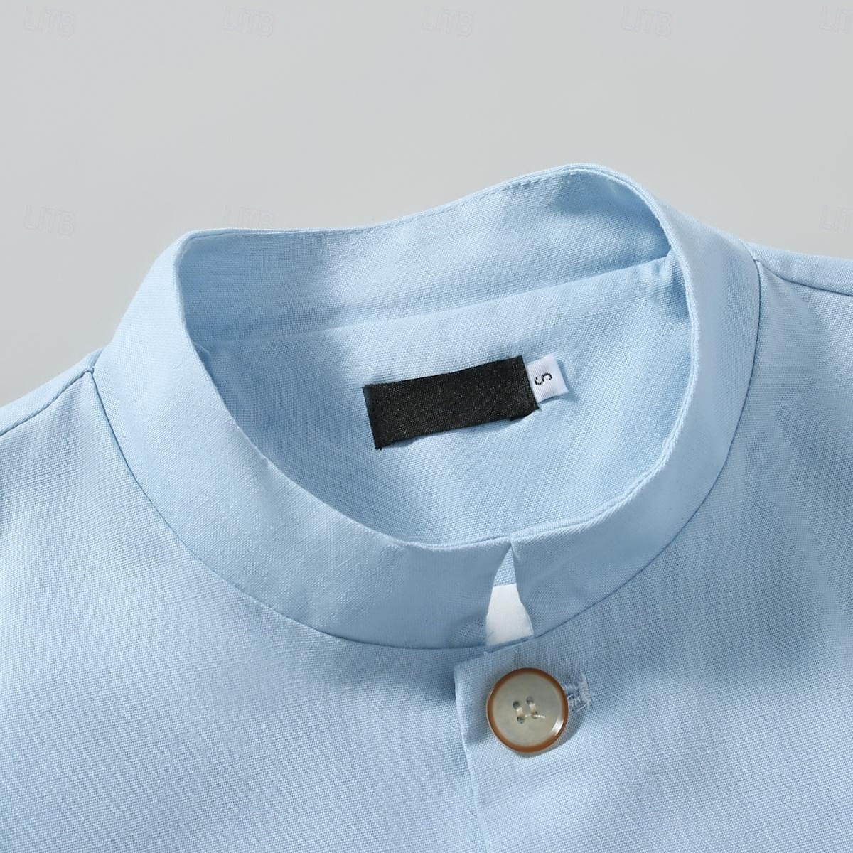 Per uomo Giacca di lino Formale Casa Bottoni Minimalista Primavera & Autunno Autunno Tutte le stagioni Tinta unica Attivo Vintage Colletto a Camicia Regolare Blu marino Verde Cachi Azzurro Giacca del 2026 a $91.99 –P16