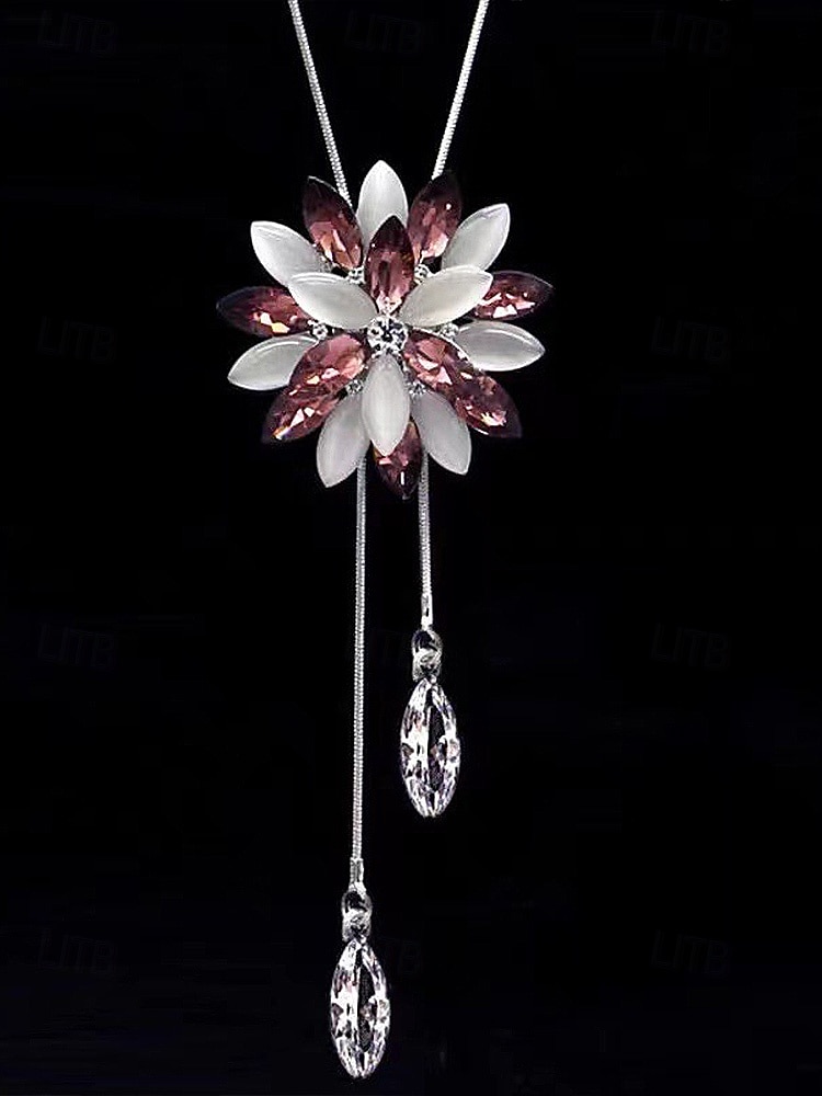 Γυναικείο κολιέ με κρεμαστό κόσμημα σε σχήμα χιονονιφάδας – κομψό κόσμημα με μακριά αλυσίδα και κρυστάλλινες λεπτομέρειες για κυρίες, χειμερινή μόδα και χριστουγεννιάτικο δώρο 2025 - $11.99 –P9