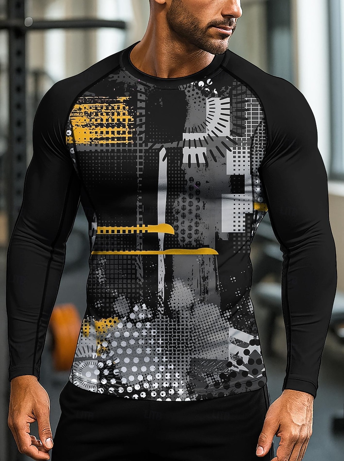 Hombre Geométrico A Rayas Rayas Abstracto Camiseta Running Camisa atlética Camisa de gimnasia Camisa de fitness Camisa de entrenamiento Verano Primavera Otoño Invierno Manga Larga UPF 50 Resistente a 2026 - $20.99 –P1