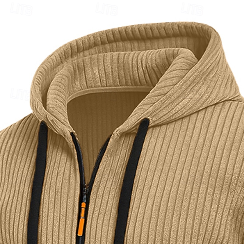 Per uomo Felpa con cappuccio Felpa con cappuccio a zip intera Velluto a coste Felpa con cappuccio tattica Nero Bianco Verde militare Rosso Borgogna Con Cappuccio Semplice Testurizzato Sport & Outdoor del 2025 a $23.99 –P15