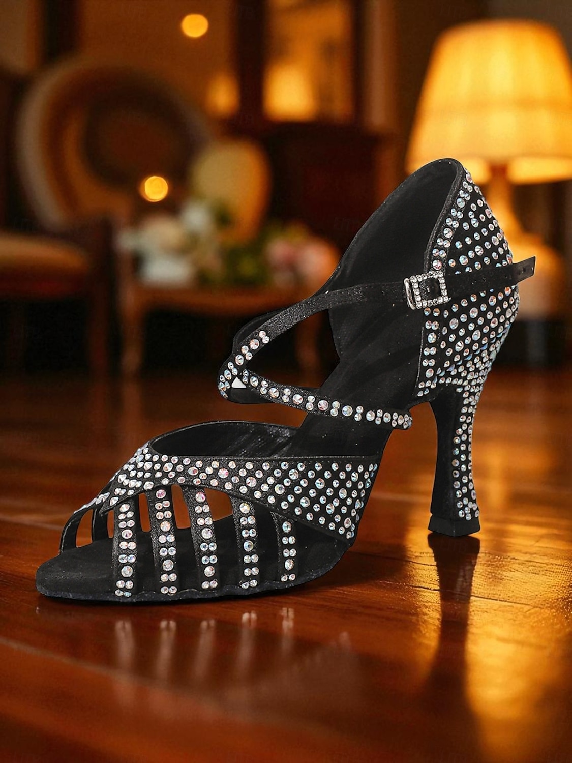 Groene danshakken met strass-bandjes voor dames - glinsterende sandalen in Gatsby-stijl voor balzalen en feestjes 2026 - $69.99 –P5