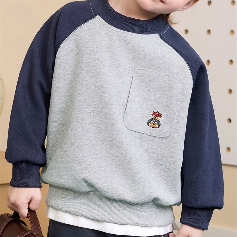 Barn Unisex Baseballjackor Ytterkläder Färgblock Långärmad Ficka Komfort Mjukt Täcka Utomhus Bomull Mode Dagligen Vit Blå Grå Vår Höst 4 år + 2025 - $27.99 –P5