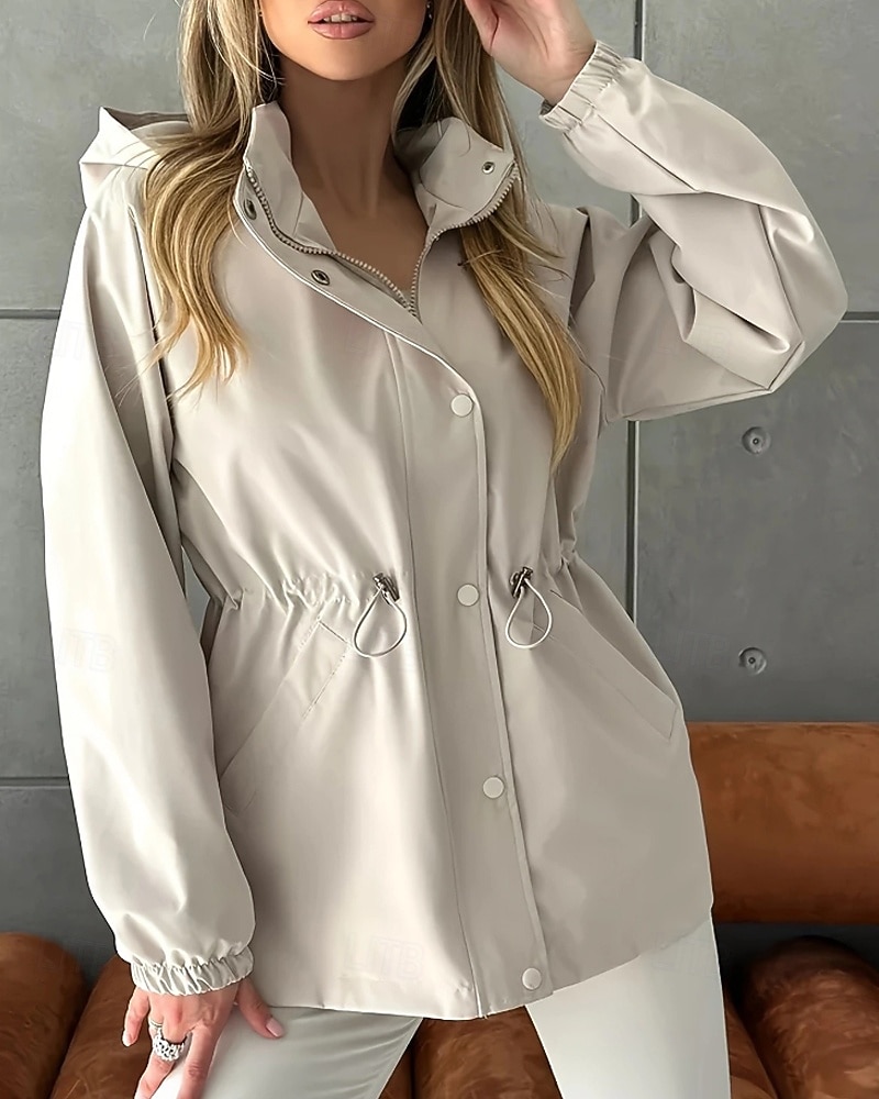 Mulheres Casaco de inverno Casaco com capuz Manter Quente Confortável Zíper Bolsos Casual Tecido Férias Roupa Diária Para Noite Final de semana Padrão Com Capuz Normal Manga Longa agasalhos Azul de 2025 por $41.99 –P20