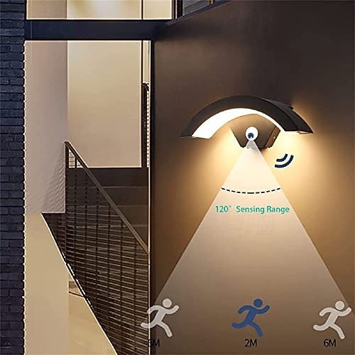 светодиодный уличный настенный светильник 24 Вт с датчиком движения ip65, водонепроницаемый, управление освещением, подходит для ванной комнаты, гаража, забора, палубы, двора, ac85-265v 2026 - $66.59 –P3
