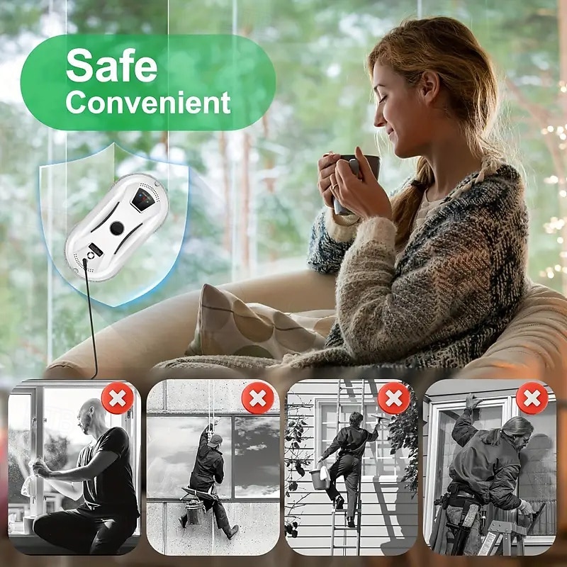 Remote-Controlled Window Cleaning Robot with Cleaning Cloth Fully Automatic Window Washer Remote-Controlled Electric Intelligent Window Cleaning Device with Planning Function 2026 - $118.99 –P5