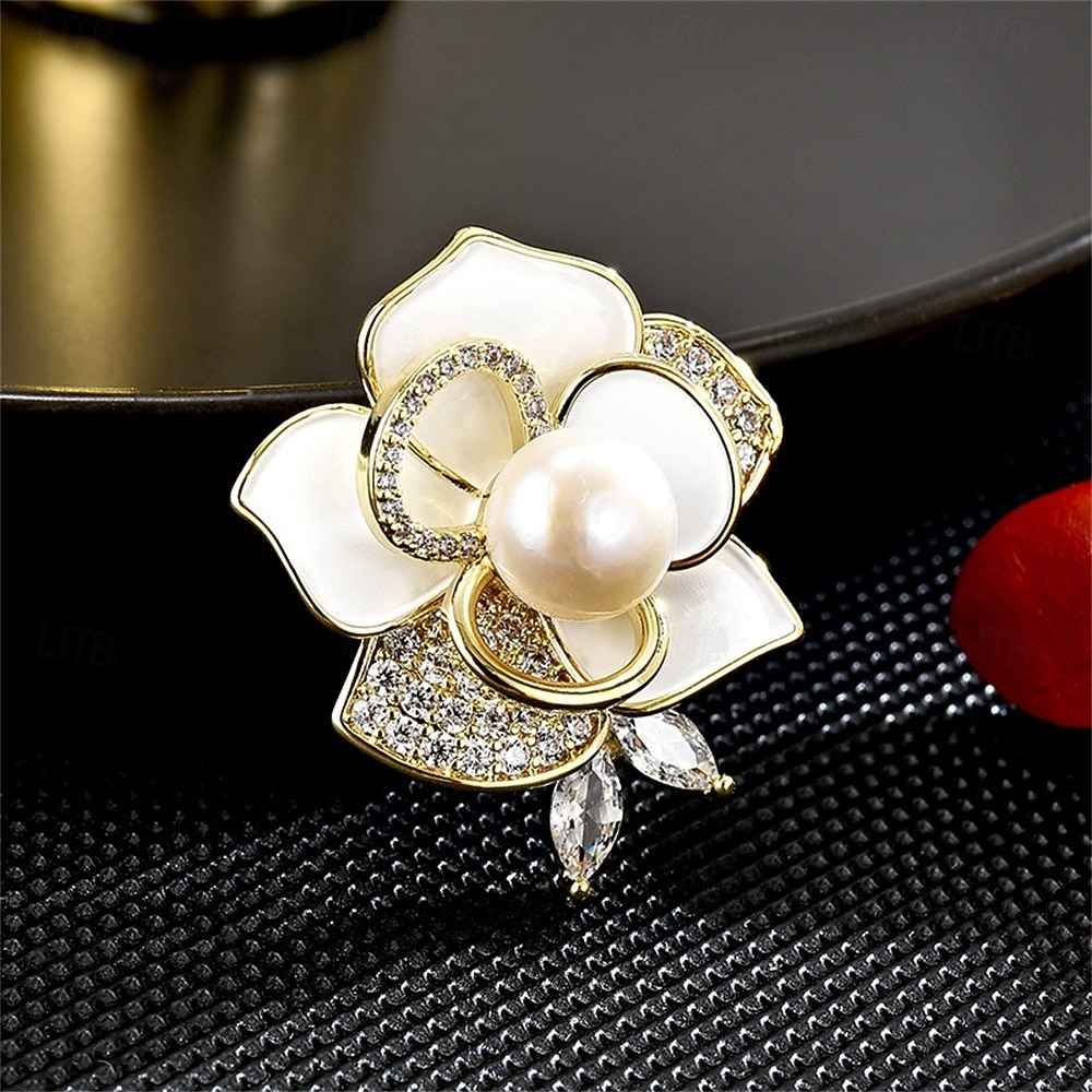 Broschen Klassisch Blume Mode Niedlich Brosche Schmuck Schwarz Weiß Für Hochzeit Party Geschenk Verlobung Abschlussball Festival 2026 - $27.99 –P7