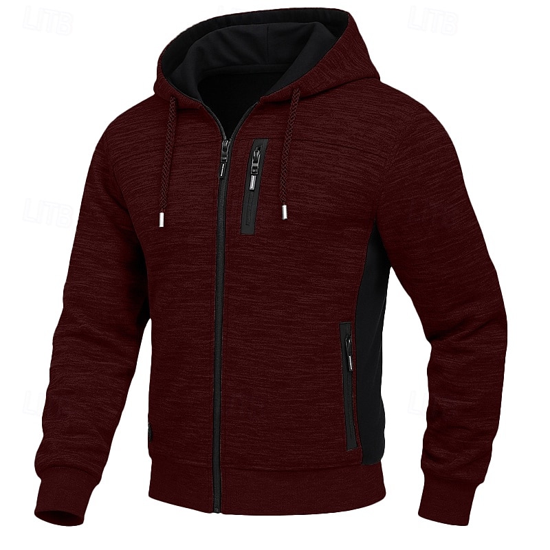 Homme Sweat à capuche Sweat à capuche zippé intégral Sweat à capuche en polaire Sweat à capuche tactique Noir Blanche Vert Véronèse Rouge Bordeaux bleu marine À capuche Uni Fermeture éclair Sport de 2025 ? $23.99 –P3