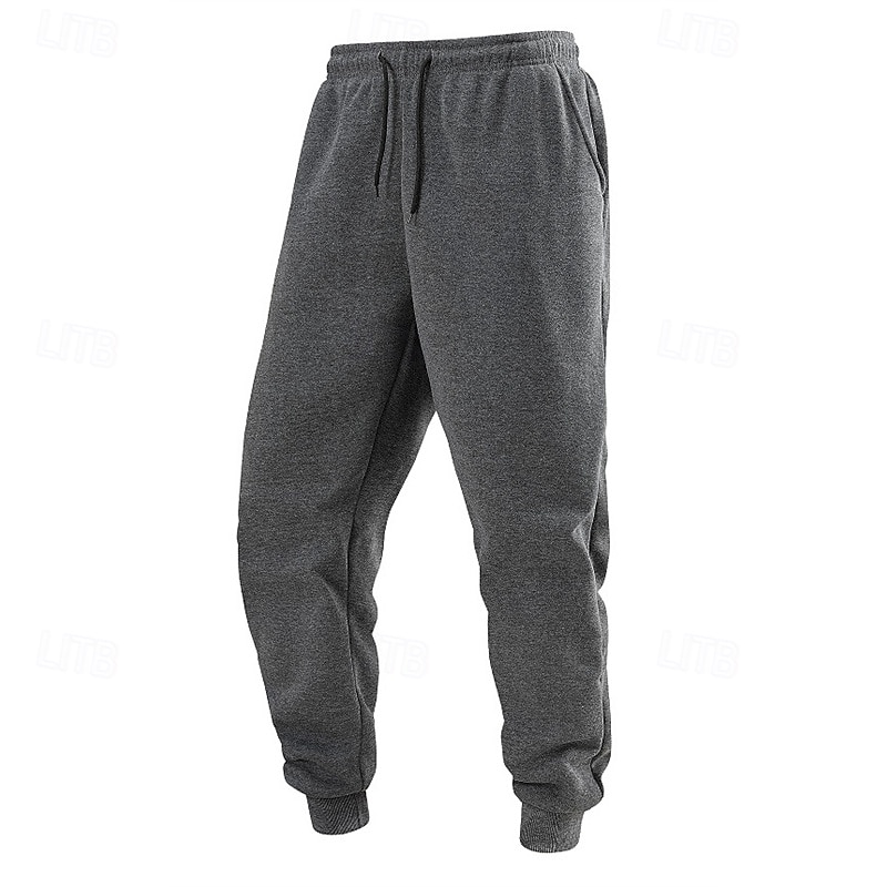Men's Sweatpants Joggers Trousers Drawstring Pocket Elastic Waist Plain Comfort Sports Outdoor Daily Fashion Casual Black Light Grey Micro-elastic 2026 - $17.99 –P1