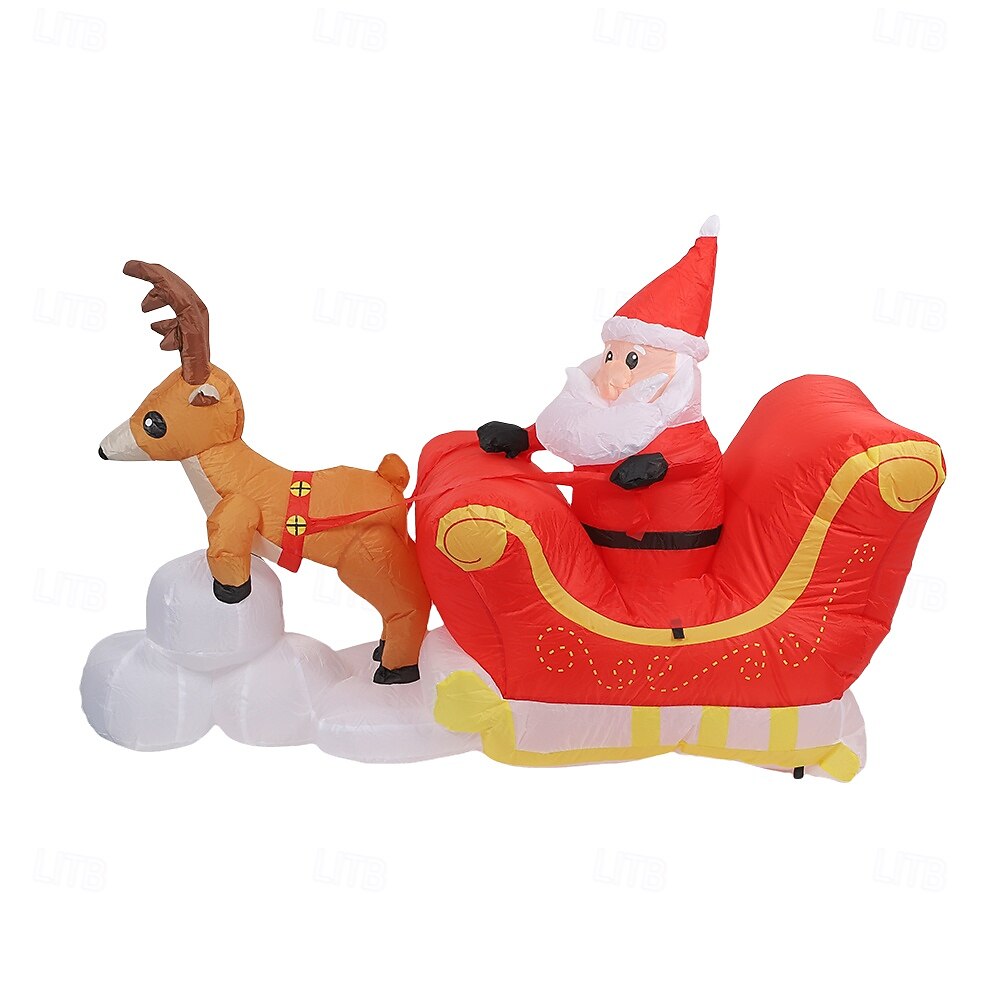 slitta di Babbo Natale con renne e luci a LED gonfiabile modello ad aria per interni ed esterni cortile prato atmosfera festiva decorazione oggetti di scena spina UE/USA/Regno Unito/Australia 1,8 * del 2025 a $58.99 –P4