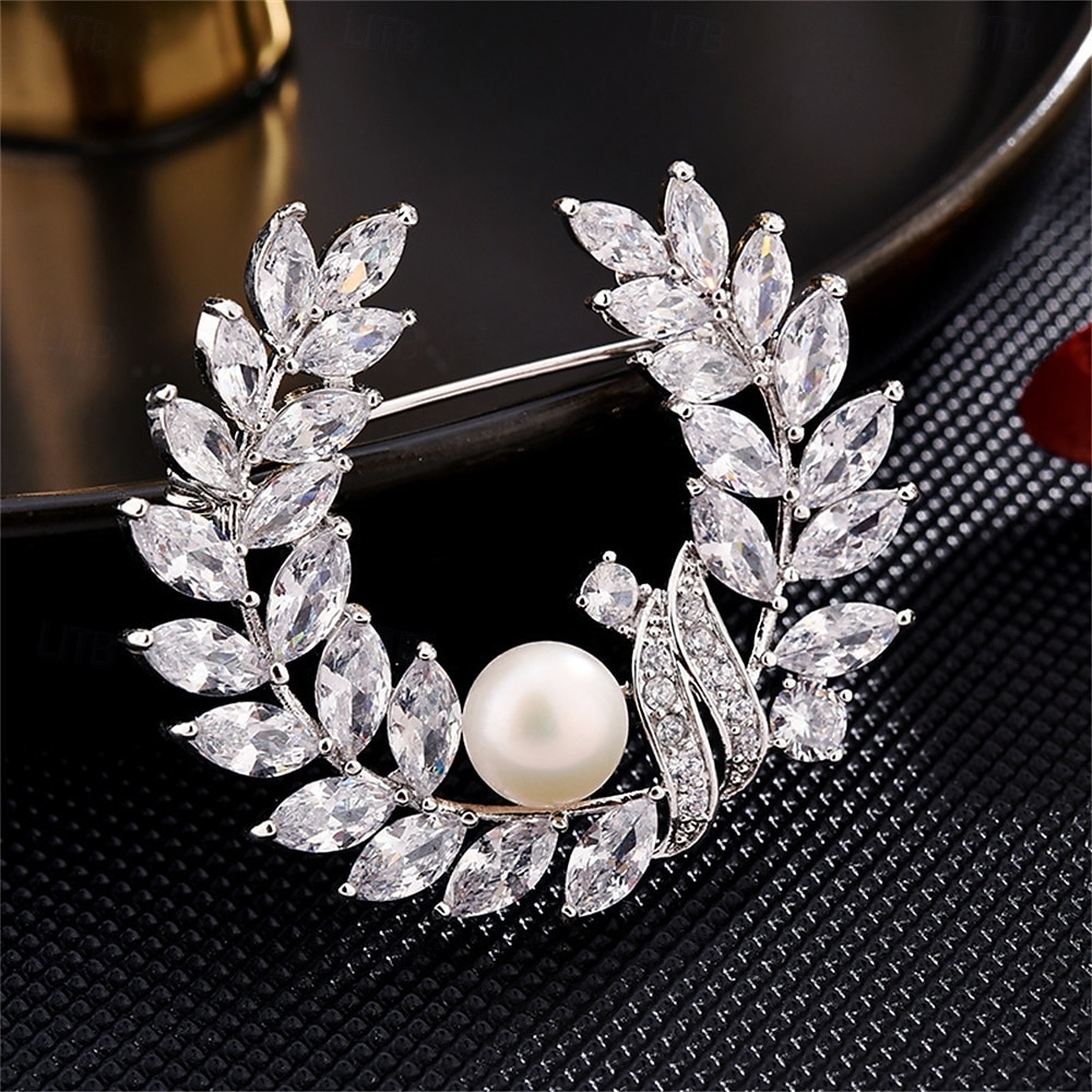 Prom Brooch Brooches Classic Retro Geometrical Leaf Elegant Personalized Simple ...