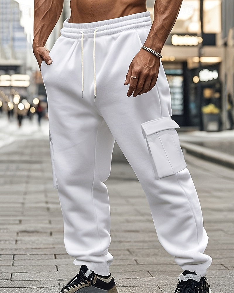 Per uomo Pantaloni da Tuta Cargo Pantaloni da tuta Joggers Pantaloni Coulisse Tasca Elastico in vita Semplice Comodità Sport all'Aperto Quotidiano Moda Casual Nero Bianco Micro-elastico del 2025 a $16.49 –P8