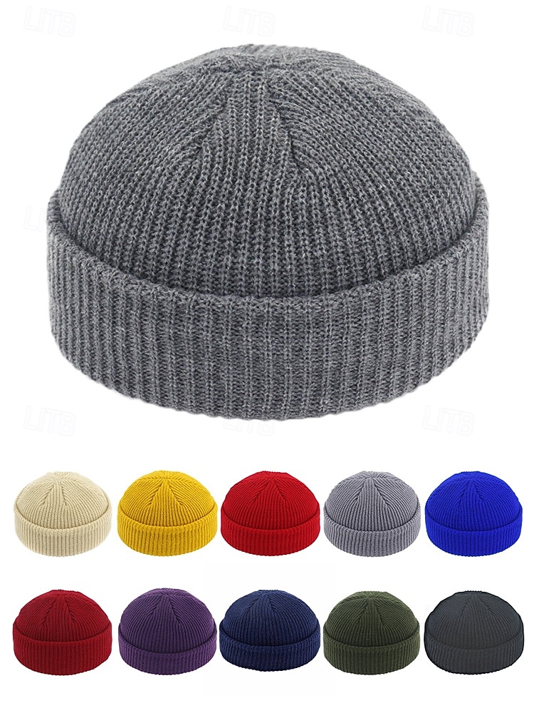 Férfi kötött sapka - puha és kényelmes, bordázott kialakítás, ideális téli és karácsonyi ajándéknak 2026 - $11.99 –P5