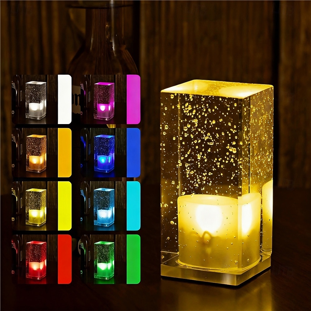 Lampada da tavolo a bolle di cristallo acrilico a led, creativa, personalizzata, per ristorante, atmosfera KTV, lampada da comodino, piccola luce notturna, lampada da tavolo decorativa, ricarica USB, del 2025 a $27.99 –P3