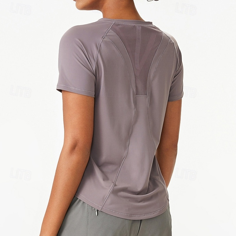 Dámské Jednobarevné Gymnastická košile Koşu Tişörtü Léto Jaro Podzim Síťka Krátký rukáv Oblečení na atletiku Rychleschnoucí Yumuşak Ter Emen Tělocvična Běh Cvičení Černá Světlá růžová Modrá sportovn 2026 - $64.99 –P10