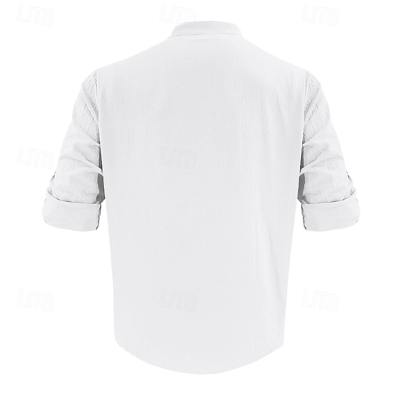 Miesten Paita Pellava paita Rento paita Button Up paita Puuvillainen paita Palmu Loma Havaijilainen Musta Valkoinen Khaki Harmaa Pitkähihainen Nauhakaulus Kevät Syksy Vaatetus Painettu 2025 - $25.99 –P5