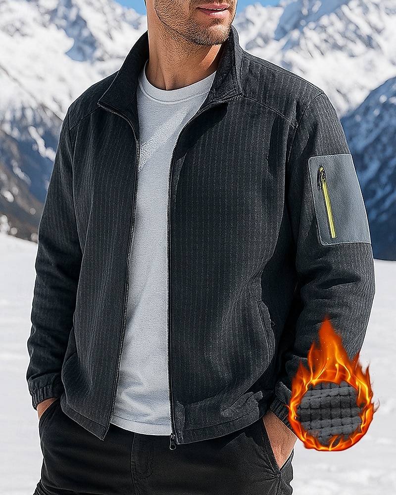 Homens Jaqueta de Trilha Jaqueta de lã para caminhada Inverno Ao ar livre Retalhos Térmico / Quente Macio Jaquetas em Velocino Caça Campismo / Escursão / Espeleologismo Preto Azul Real Cinzento de 2025 por $43.99 –P3