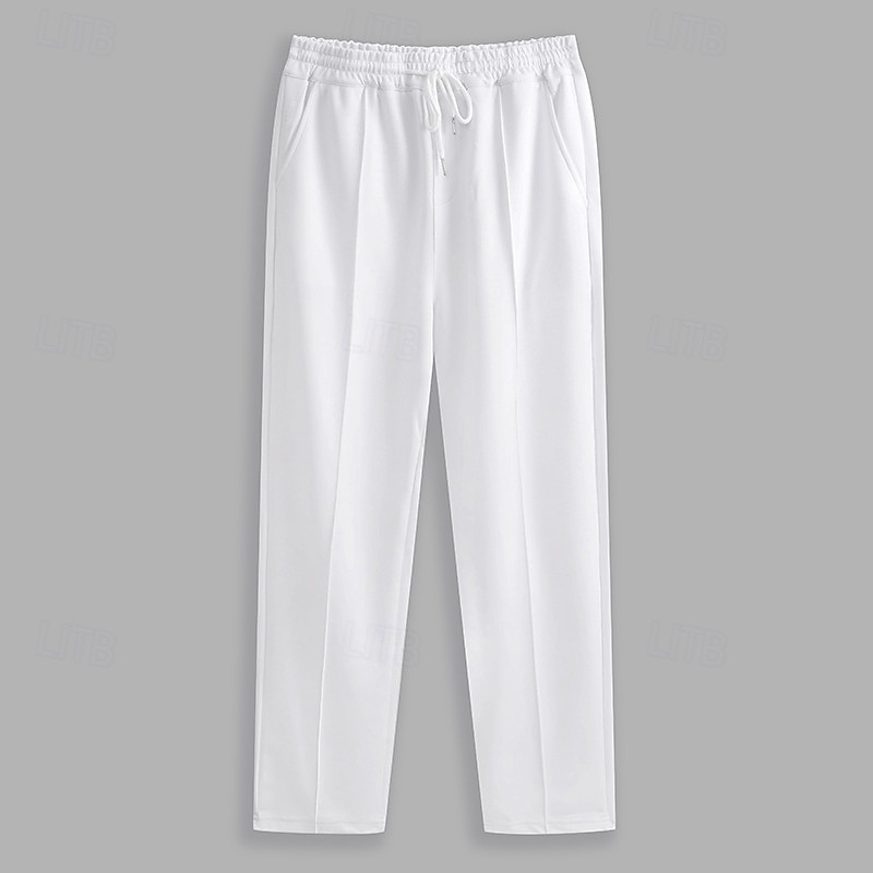 Men's Sweatpants Joggers Trousers Baggy Pants Straight Leg Sweatpants Drawstring Elastic Waist Multi-pack Plain Comfort Breathable Full Length Outdoor Daily Going out Fashion Ethnic Style White+Khaki 2026 - $29.99 –P2