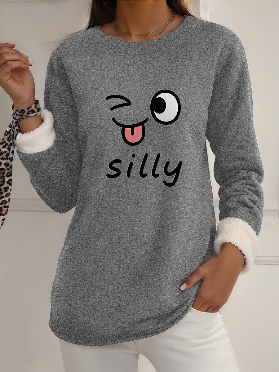 Pull-over pour femme, sweat-shirt graphique, chaud, décontracté, duveteux, manches longues, col rond, régulier, streetwear, décontracté, jaune, rose, rose foncé, bleu, gris, printemps, automne, hiver de 2025 ? $23.99 –P9