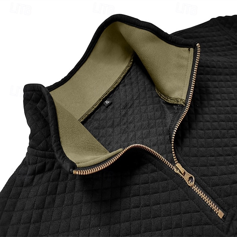 Homens Moletom Moletom Waffle Moletom com capuz Estacionar Moletom com zíper Verde Tropa Vinho Azul Real Marron Cáqui Colarinho Clerical Tecido Patchwork Desportos e Ar livre Casual Diário Roupa de de 2025 por $27.99 –P9