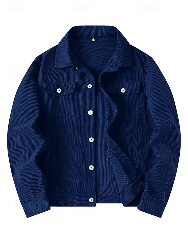Per uomo Giacca in Velluto a Coste Giacca Cargo Giacca Casual Vacanza Quotidiano Caldo Tasca Autunno & Inverno Semplice Moda Classico Bavero Regolare Nero Blu Verde militare Caffè Giacca del 2025 a $33.99 –P10