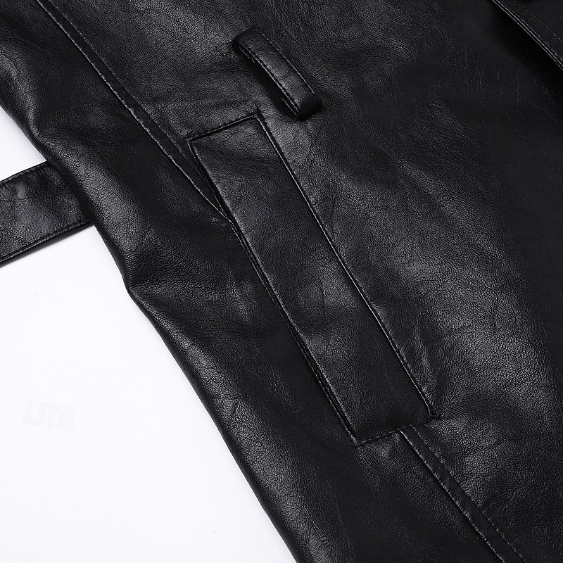 Per uomo Trench in finta pelle Cappotto da marinaio Trench Vacanza Quotidiano Primavera Autunno PU Antivento Capispalla Abbigliamento Moda Classico Semplice Tasca Bavero Monopetto del 2026 a $75.99 –P17