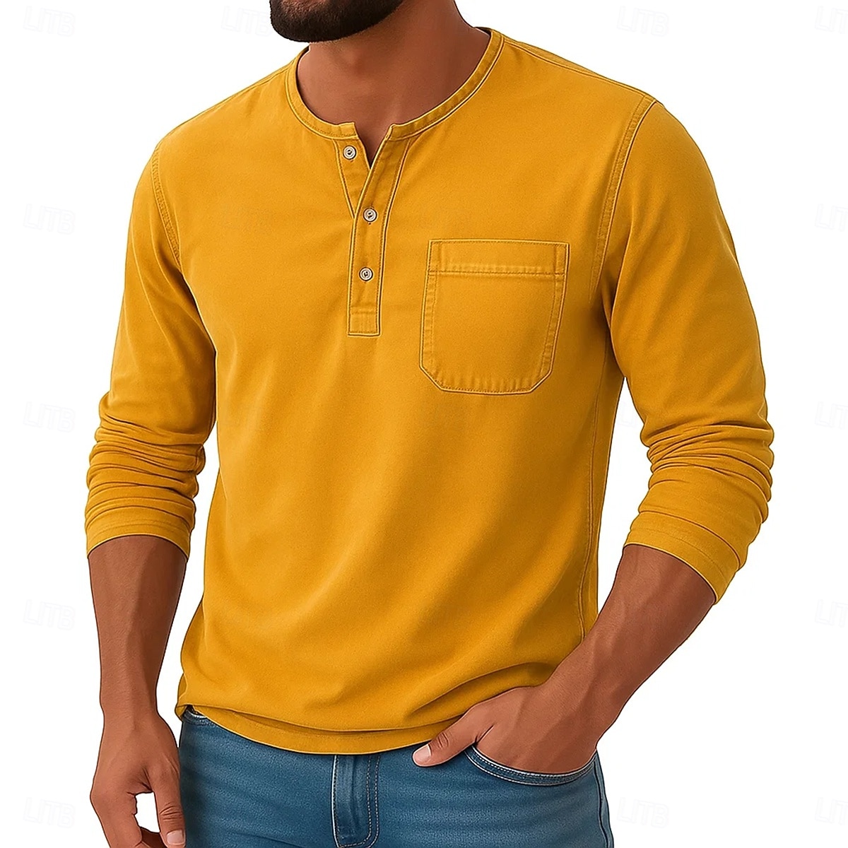 SoftFade™ Men's Henley Shirt T shirt Tee Long Sleeve Plain Vintage Retro Vintage Casual Printed Garment Dyed Faded Henley Casual Spring Fall Purple Henley T-Shirt 2026 - $31.99 –P3