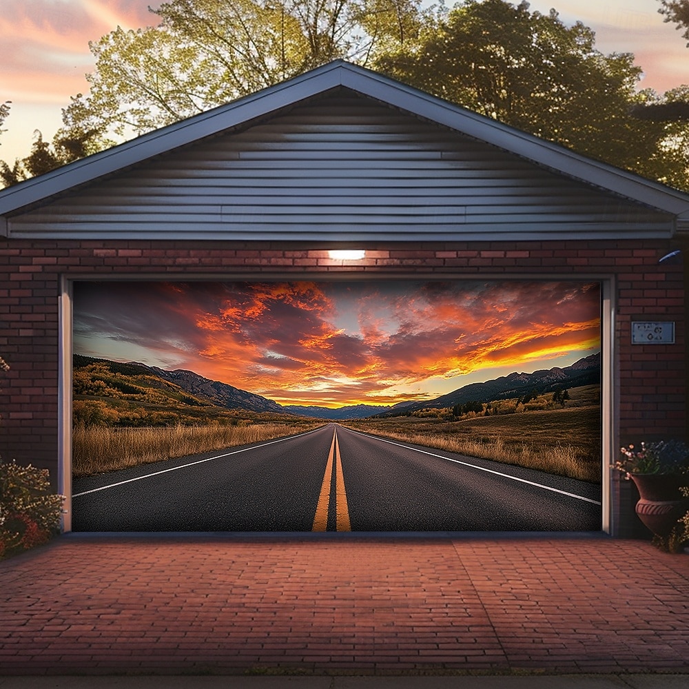 Tapestry Garage Door Cover Large Hanging Backdrop Nature Road Rustic Cottagecore 3D Party Outdoor Shooting Backgrounds Front Door Home Decor 2026 - E£1672.88 –P7