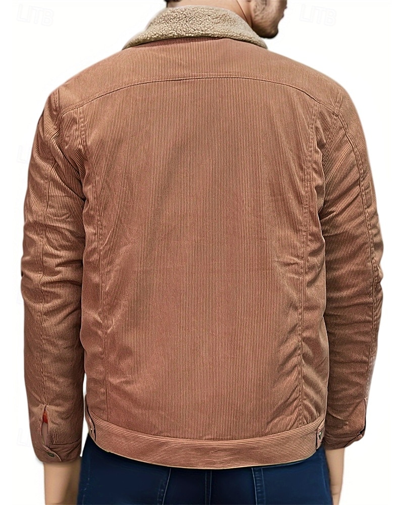 Per uomo Giacca Invernale Giacca in Velluto a Coste Giacca in Pile Giacca Casual Vacanza Quotidiano Calore Termico Tasca Pile Inverno Semplice Moda Streetwear Bavero Regolare Nero Verde chiaro Blu del 2025 a $54.99 –P2