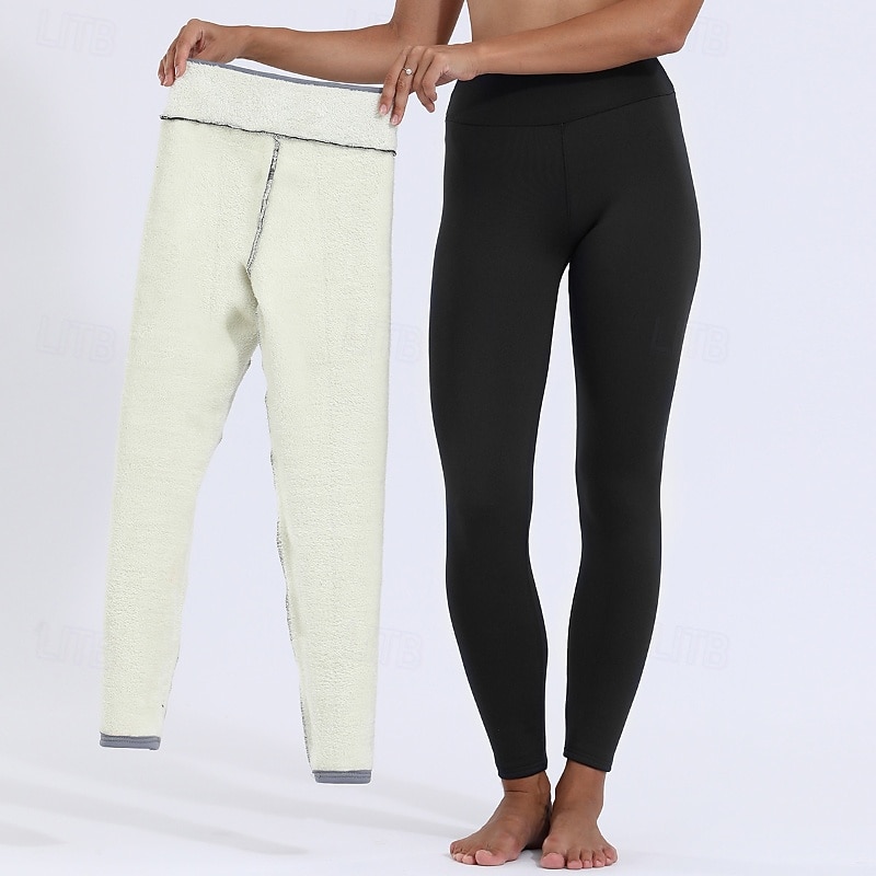 Per donna Leggings Fodera in pile accogliente Casual Lunghezza intera Misura del girovita medio Semplice Elastico in vita Calore Termico Elasticizzato Vacanza Streetwear Casual Rosso violaceo Grigio del 2025 a $22.99 –P3