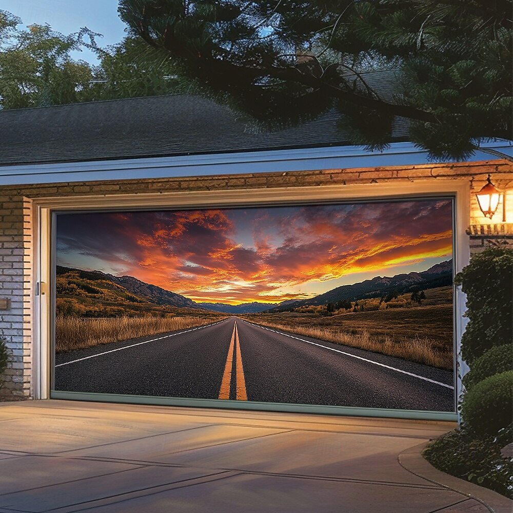 Tapestry Garage Door Cover Large Hanging Backdrop Nature Road Rustic Cottagecore 3D Party Outdoor Shooting Backgrounds Front Door Home Decor 2026 - E£1672.88 –P8