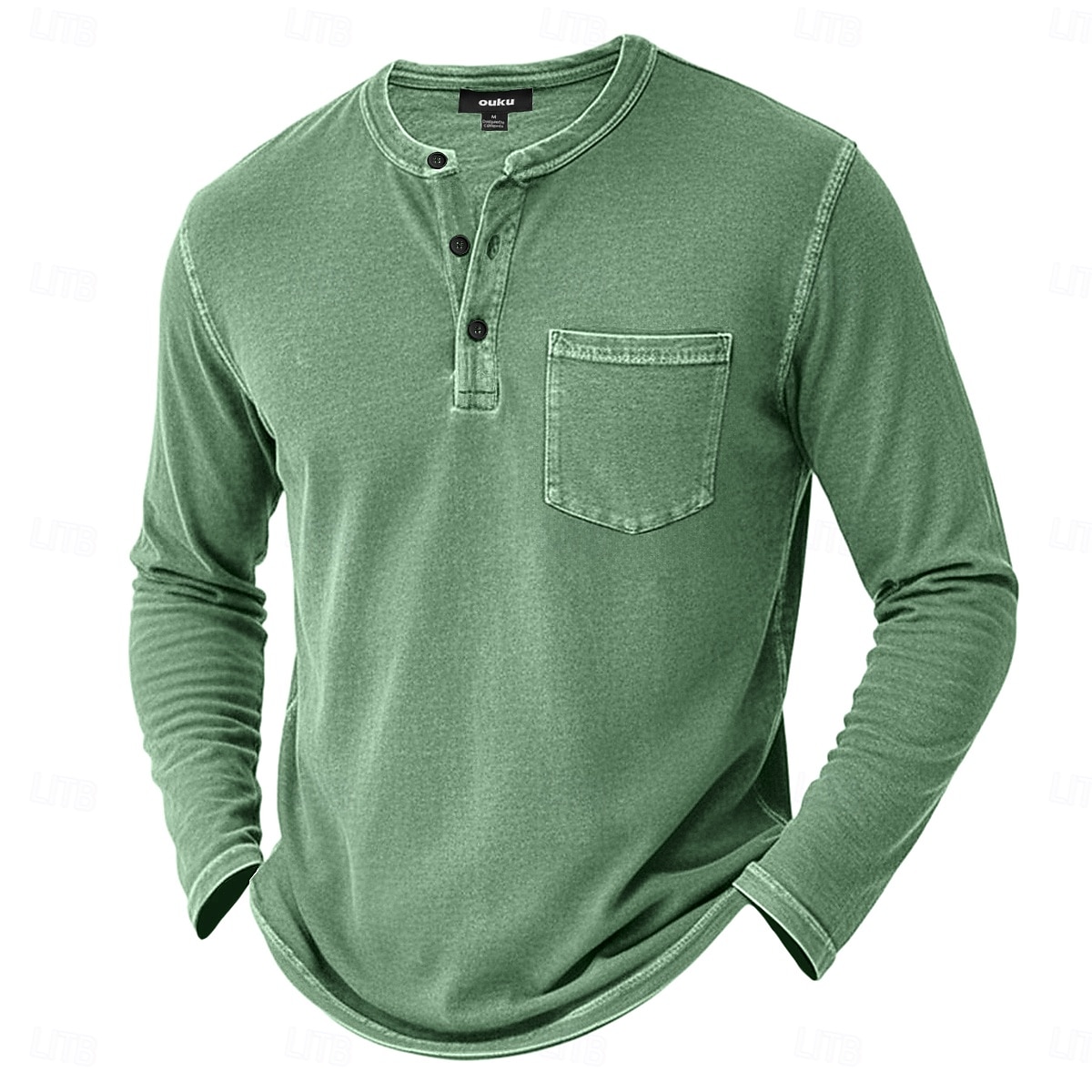 Voor heren Henley-shirt T-shirts T-shirt Shirt met lange mouwen Lange mouw Retro Effen kleur Modieus Ontwerper Casual Mode Wijnoogst Puur Henley Vakantie Straat Casual Herfst Winter donkerbruin Zwart 2025 - $32.99 –P7