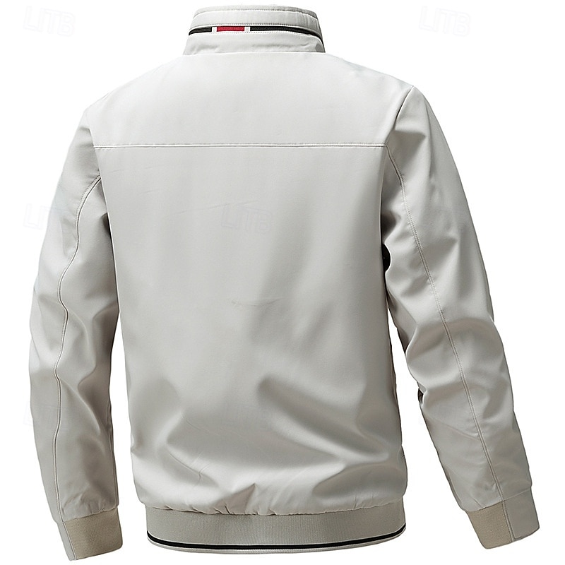 Homens jaqueta leve Jaqueta casual Férias Diário Bolsos Outono Inverno Tecido Moda Clássico Colarinho Chinês Padrão Preto cáqui Cinzento Casaco de 2025 por $29.99 –P15
