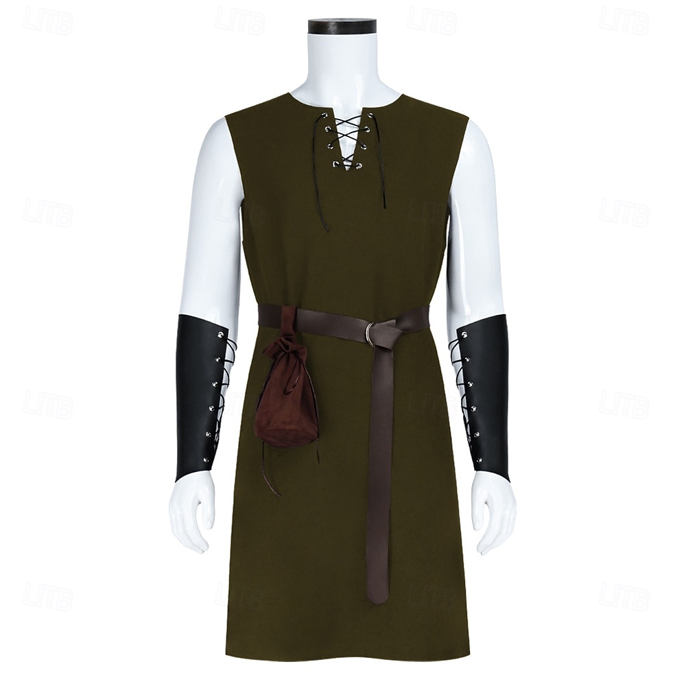 Rétro Vintage Médiéval Renaissance Armure Ensemble d'accessoires Tunique Guerrier Viking Déguisement Homme Viking Halloween Carnaval Performance LARP Foire de la Renaissance Adulte Gilet Ceinture Sac de 2025 ? $39.99 –P10