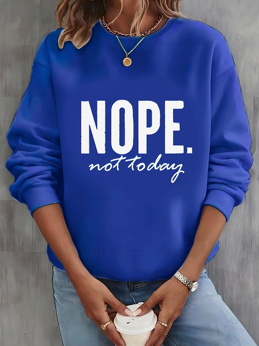 Dámské Mikiny Tisk Grafika Písmeno Vinobraní Na běžné nošení Dlouhý rukáv Tričkový Běžné topy Ležérní ulice Na den Vodní modrá Černá Bílá Světlá růžová Trávová zelená Jaro Podzim Zima 2026 - $27.99 –P5