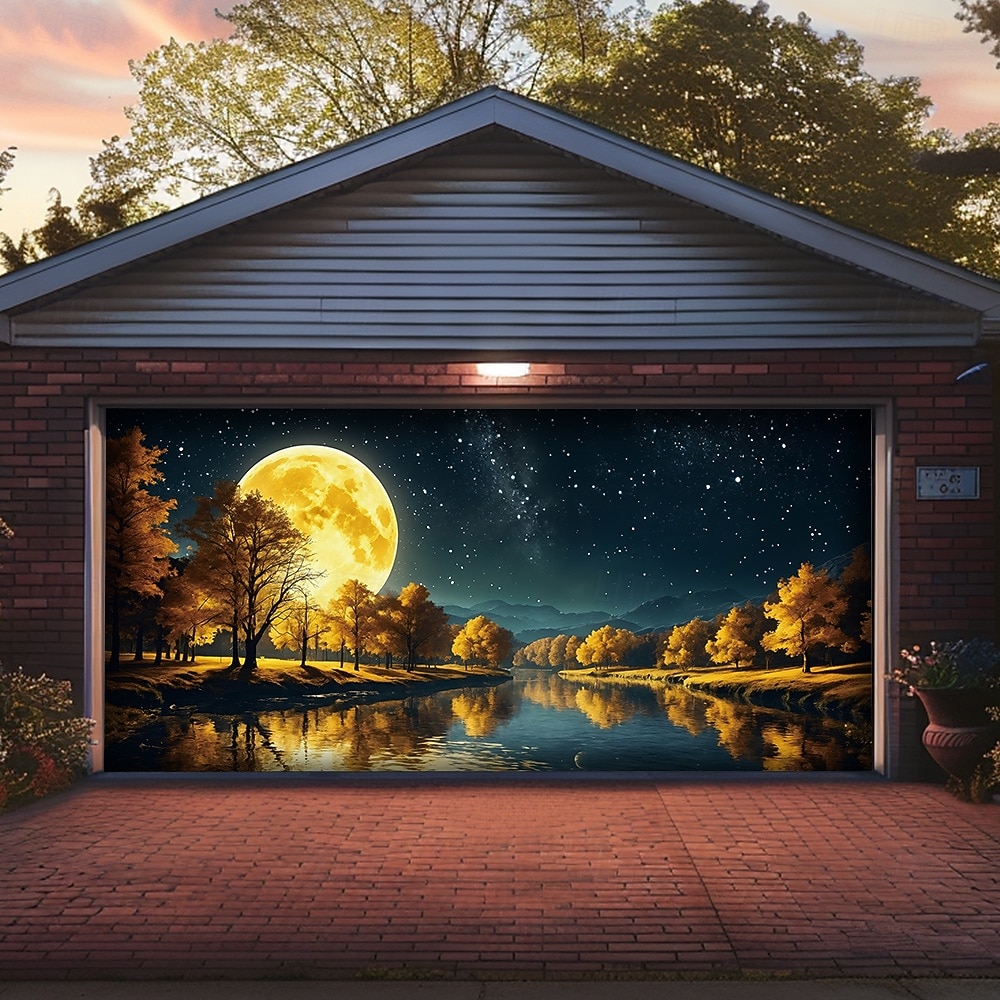 Cubierta de puerta de garaje Gran colgante lago 森林 Rústico 3D Escénico Fiesta Al Aire Libre Fondos de disparos Puerta de Entrada Decoración del hogar 2026 - $29.99 –P7