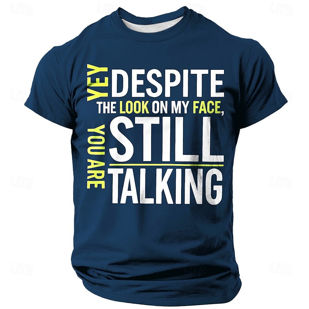 Męskie Zabawny slang Podkoszulek Krótki rękaw Podkoszulek Druk 3D Półgolf Koszula Moda Codzienny Ulica Codzienny Czarny Biały Niebieski Lato Wiosna Odzież S M L XL XXL XXXL 2025 - $17.99 –P3