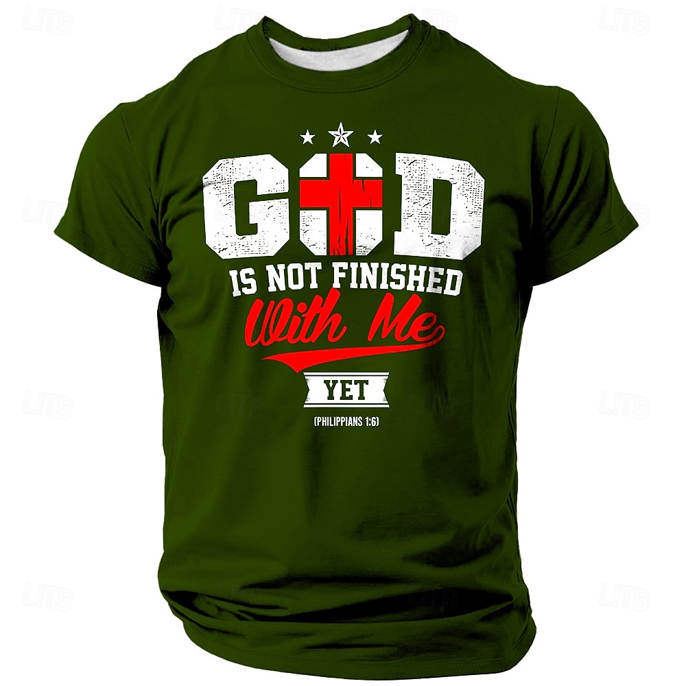Męska Krucjaty Wiara Zabawnymi Slang T-shirt Krótki Rękaw T-shirt 3D Print Crew Neck Koszulka Moda Codzienna Ulica Codziennie Czarno-Niebieska-Zielona Letnia Wiosenna Odzież 2026 - $19.49 –P2