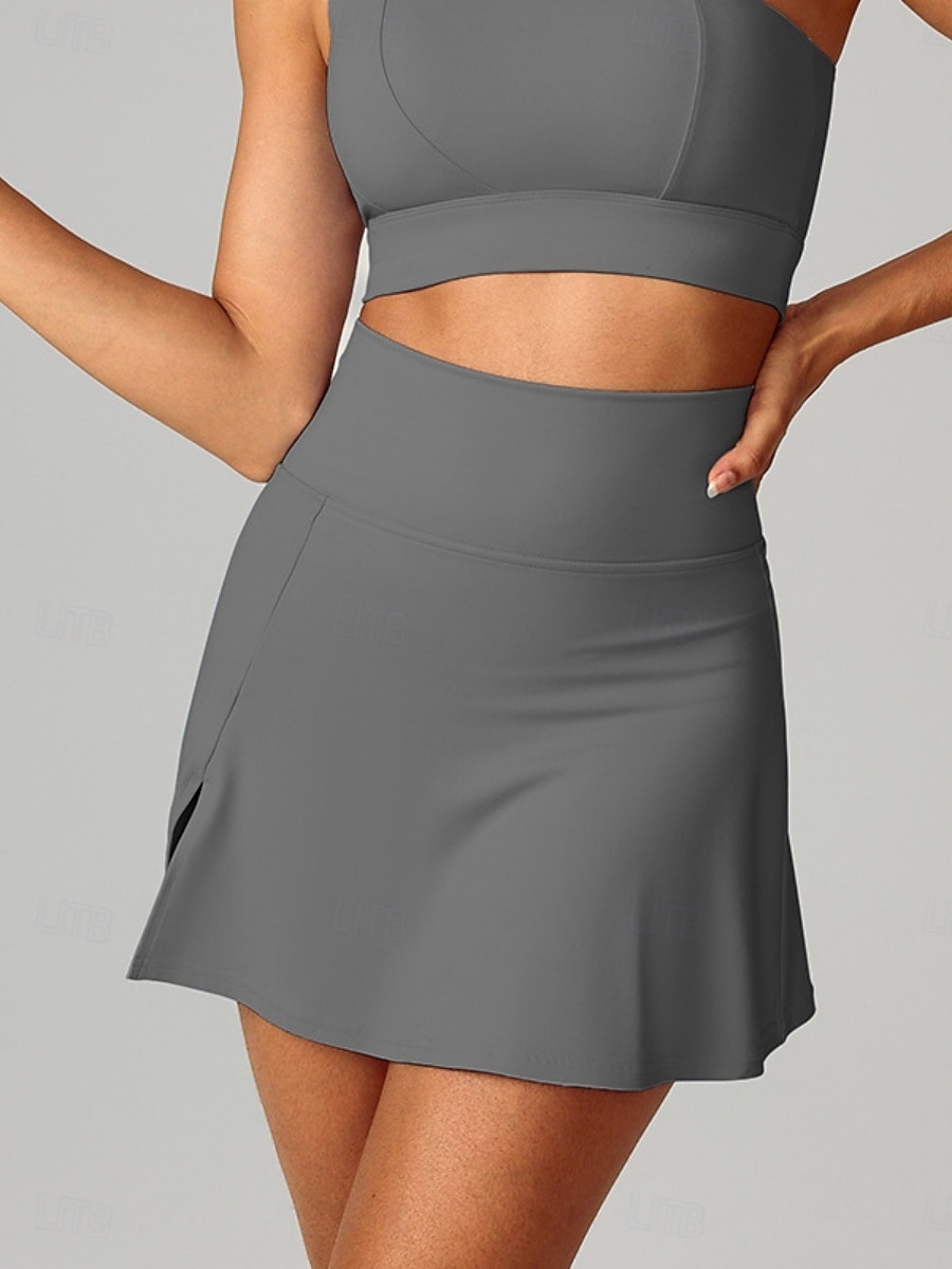 Dame الالتفاف A-linje Mote Fritid Mini Høy Midje Skjørt عادي 2 i 1 Elastisk Sport & Utendørs Daglig Svart Hvit Rosa Blå Sommer Polyester 2025 - $31.99 –P1