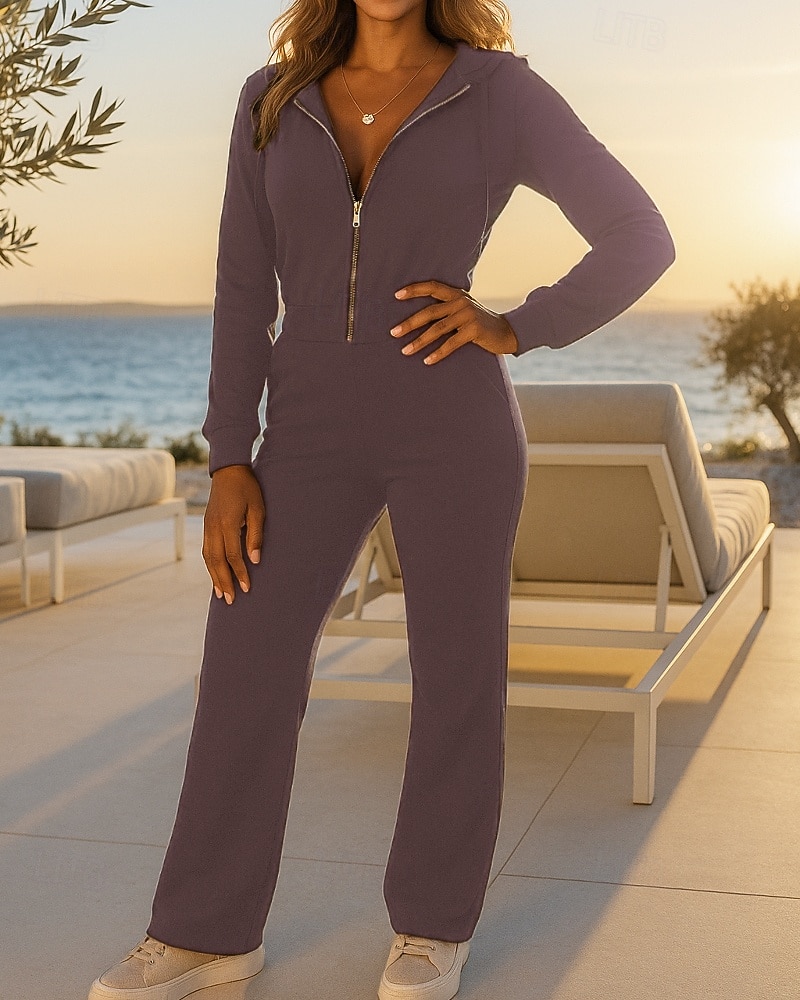 Per donna Abiti da 2 pezzi Tuta da ginnastica lounge Con zip Tinta unita Completo Abbigliamento Autunno Nero Vino Lavoro All'aperto Viaggio Leggero Di tendenza Manica Lunga Sport Abbigliamento del 2026 a $44.99 –P6