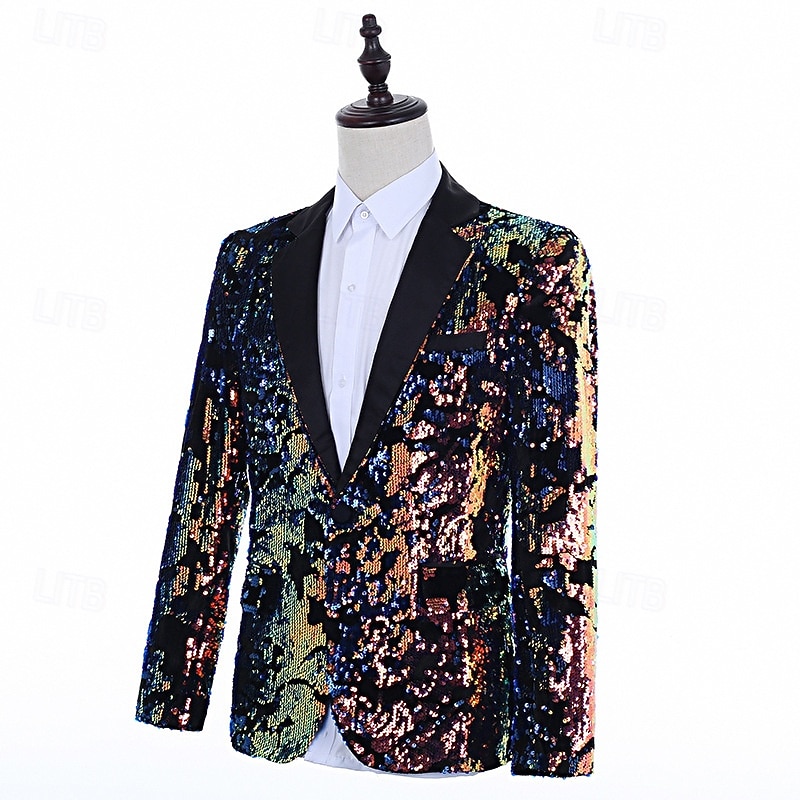 Pánské Sako Zářezový límec Módní Jednobarevné Blazer Černá Slim Jednořadé s jedním knoflíkem 2025 - $79.99 –P5