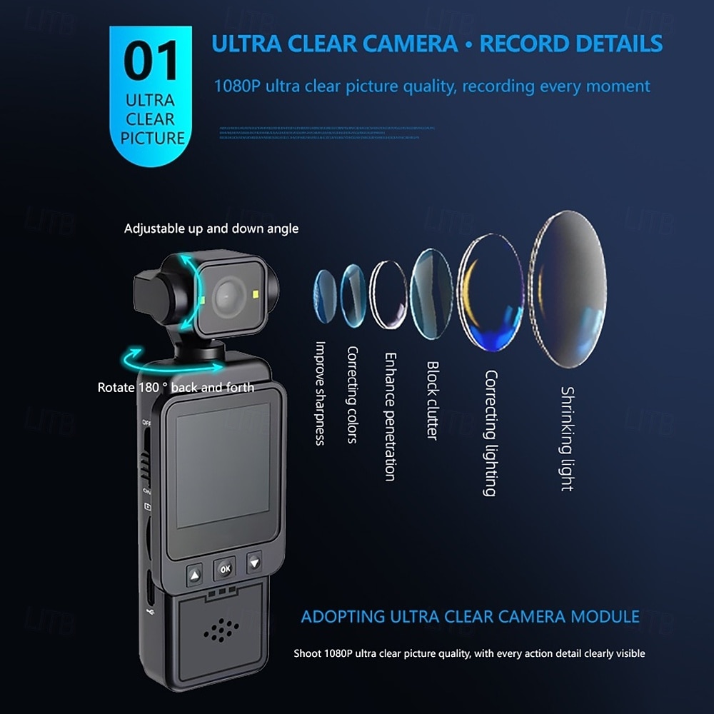 DV-01 Action Camera Portable Recording Image and Video Function Mini WIFI Control 1.6 inch 48MP 1080p 128 GB Street 2025 - $42.99 –P4