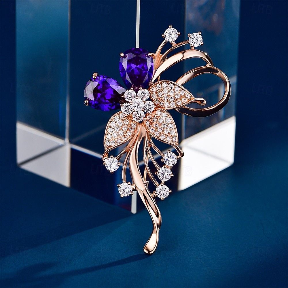Brooches Classic Retro Floral Fashion Simple Brooch Jewelry Purple For Wedding Party Gift Engagement Prom Festival 2026 - $34.99 –P1