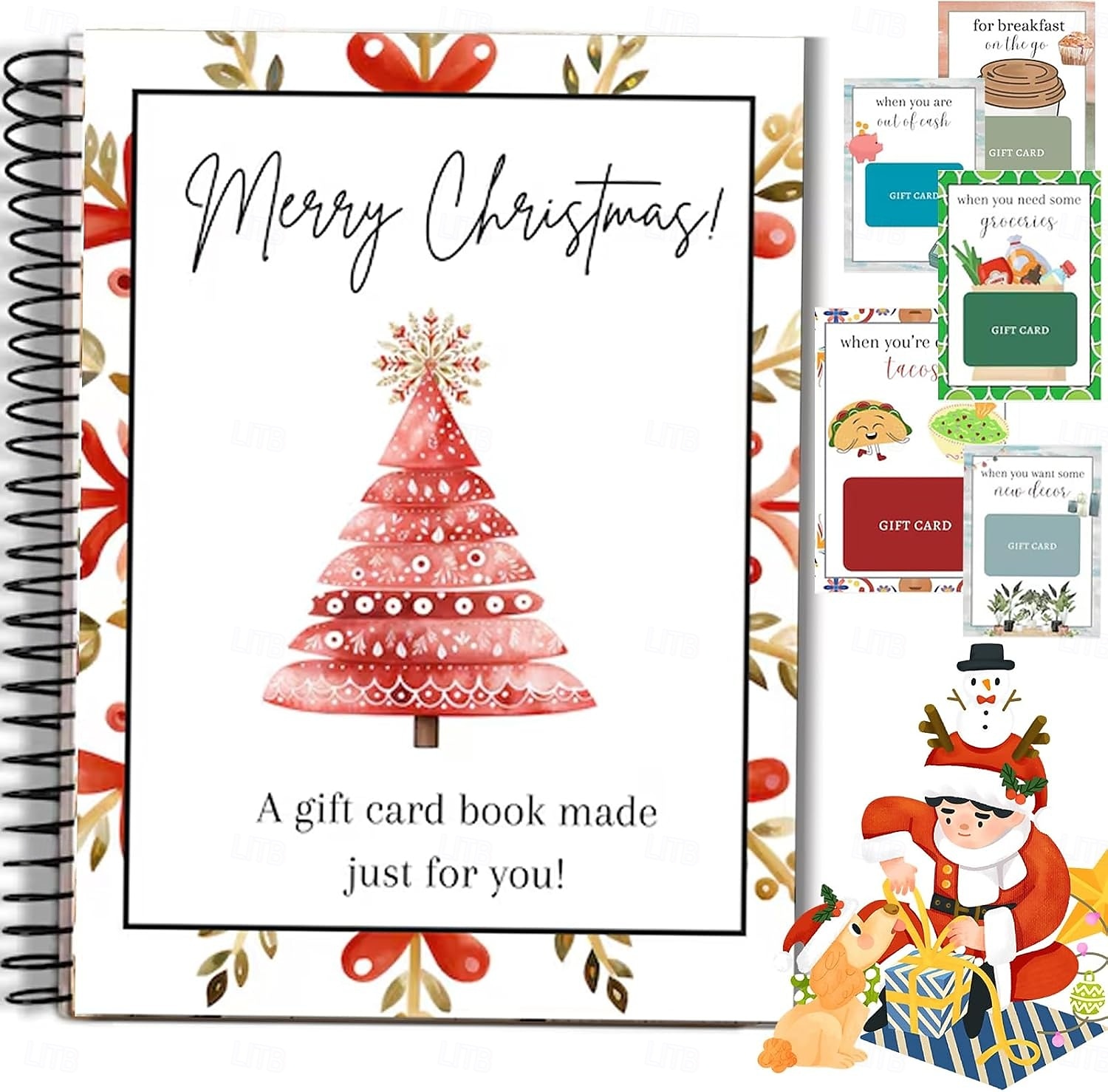 Christmas Gift Card Book Surprises On Every Page DIY Spiral-Bound Merry Christmas College Survival Gift Card Book Holder Ideal Gifts for Family, Friends, Teachers, Teens And Colleagues 2026 - $17.49 –P3