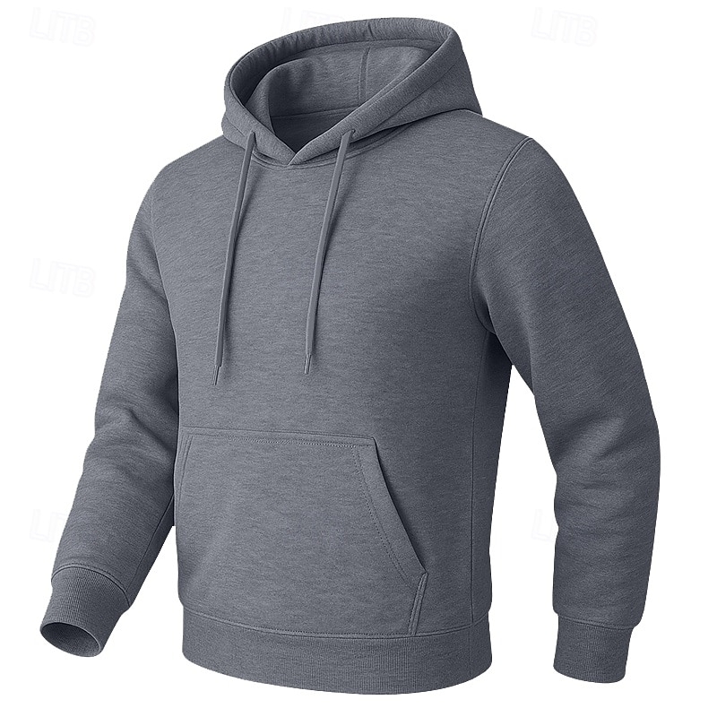 Homme Sweat à capuche Sweat à capuche en polaire Sweat à capuche doublé en polaire Noir Blanche Jaune Rose Claire Vert Véronèse À capuche Uni Poche kangourou Sport & Loisir Occasionnel Quotidien de 2025 ? $17.99 –P2