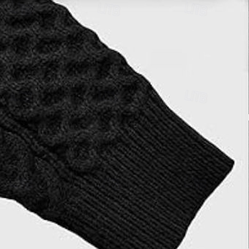 Муж. Вязаная ткань Пуловер Свитер Кабель Вязать Обычные топы Трикотаж Облегающий крой Полотняное плетение "Круглый вырез ""под горло""" Рождество Вязаная одежда Рождество Повседневные Одежда 2025 - $35.99 –P7