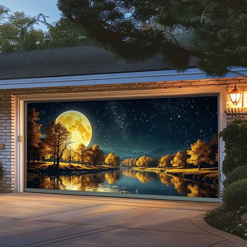 Cubierta de puerta de garaje Gran colgante lago 森林 Rústico 3D Escénico Fiesta Al Aire Libre Fondos de disparos Puerta de Entrada Decoración del hogar 2026 - $29.99 –P9