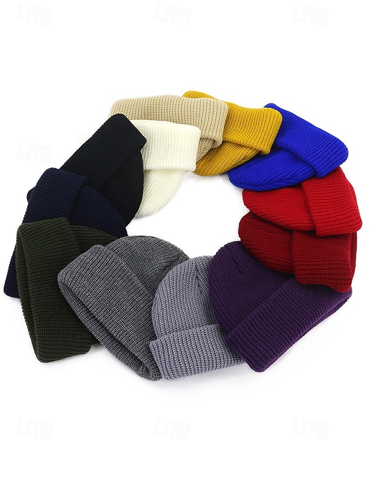 Férfi kötött sapka - puha és kényelmes, bordázott kialakítás, ideális téli és karácsonyi ajándéknak 2026 - $11.99 –P7