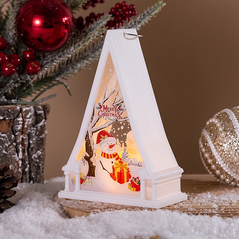 1 pièce 15,5 * 10,8 cm Noël LED électronique bougie lumière rétro vent lumière intérieure et extérieure fête bureau ornement lumière lanterne suspendue décoration de Noël accessoire ag10 * 3 piles de 2025 ? $4.49 –P6