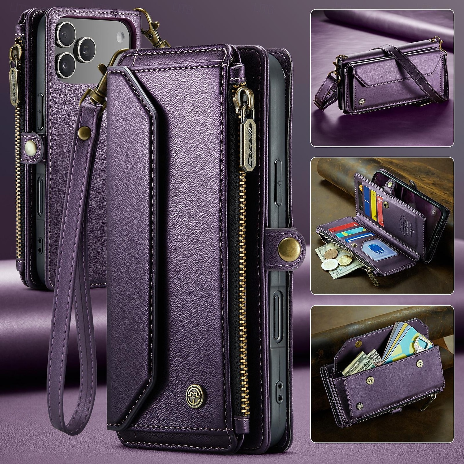 telefon fodral Till iPhone 17 Pro Max 17 Air 17 Plånboksfodral med snodd med handledsrem Stöd TPU PU läder 2026 - $28.99 –P5
