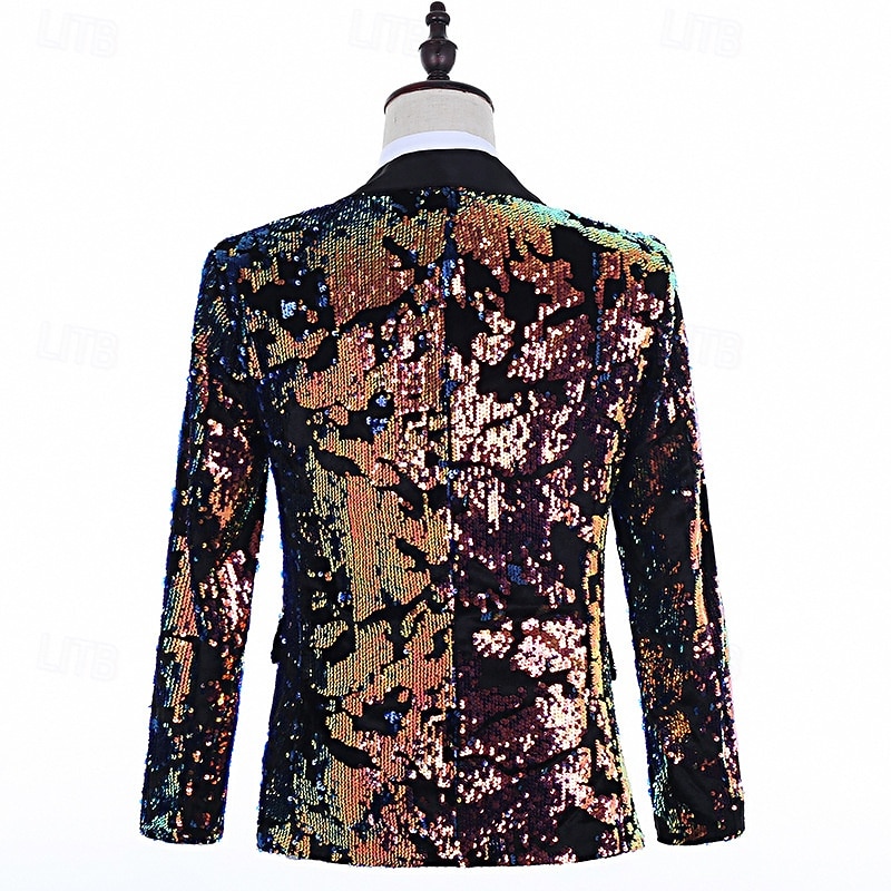 Pánské Sako Zářezový límec Módní Jednobarevné Blazer Černá Slim Jednořadé s jedním knoflíkem 2025 - $79.99 –P4
